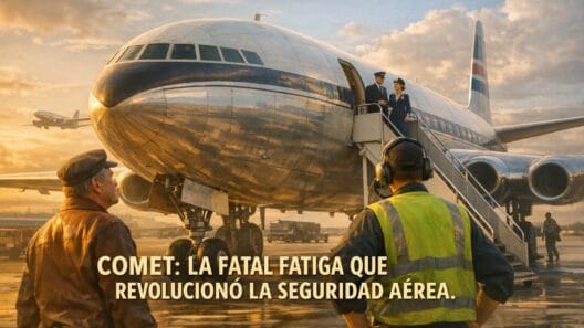 Imagen generada con IA para el artículo De Havilland Comet: La Fatal Fatiga que Cambió la Aviación