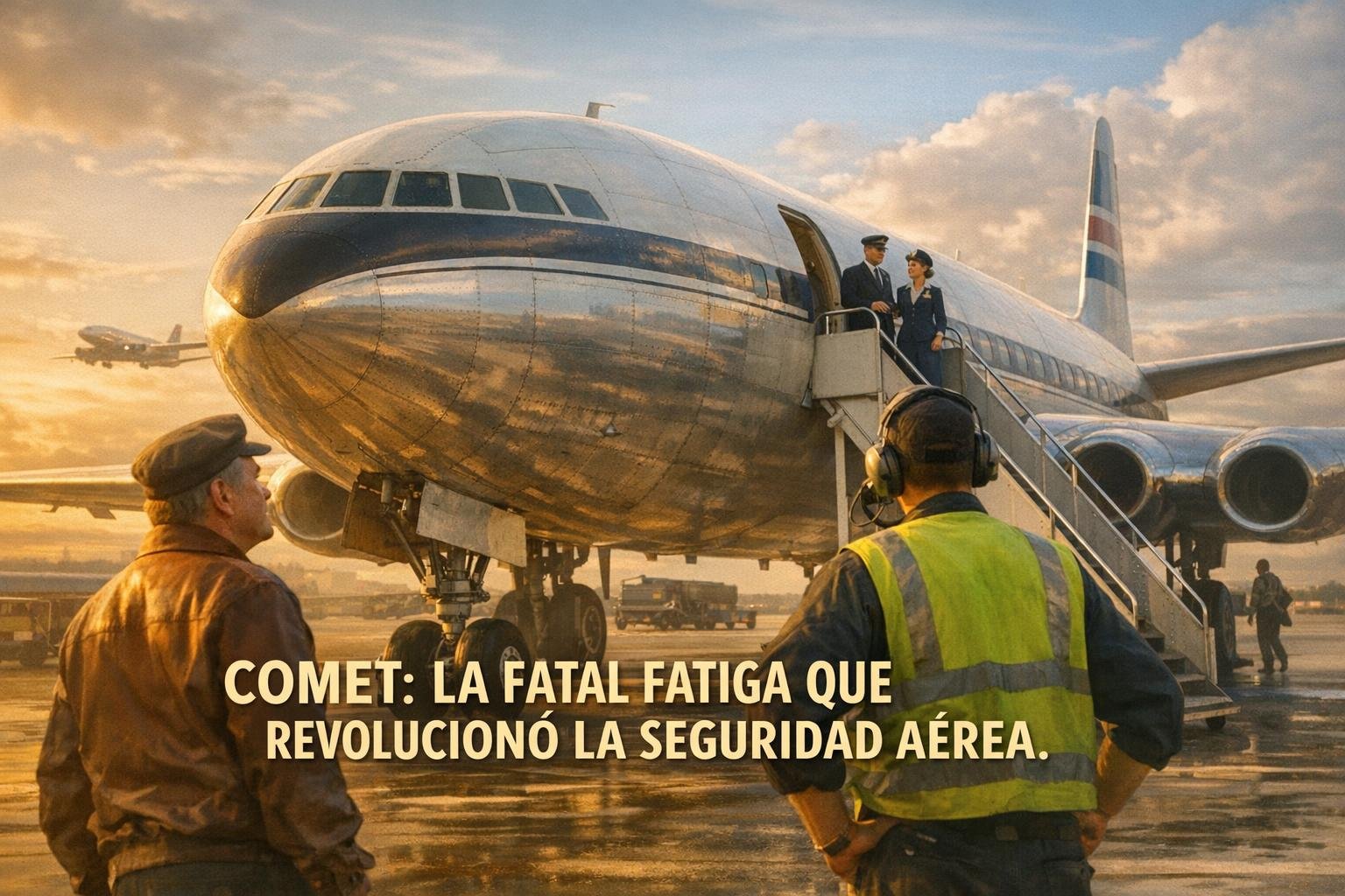 Imagen generada con IA para el artículo De Havilland Comet: La Fatal Fatiga que Cambió la Aviación