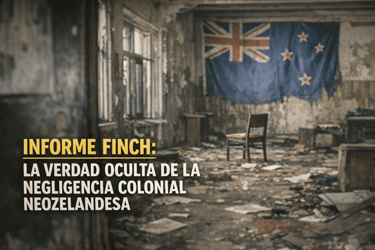 Imagen generada con IA para el artículo Verdad oculta: Informe Dr. Finch, negligencia colonial Nueva Zelanda