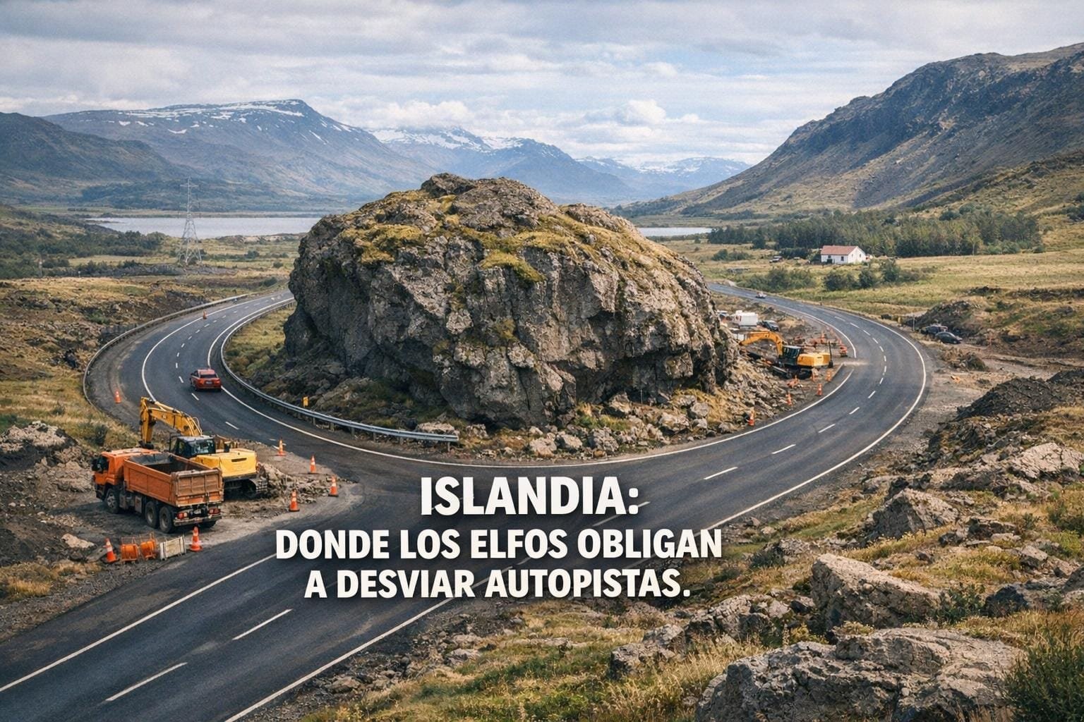Imagen generada con IA para el artículo Islandia: Elfos y Huldufólk. ¿Desvían autopistas? ¡Fascinante!