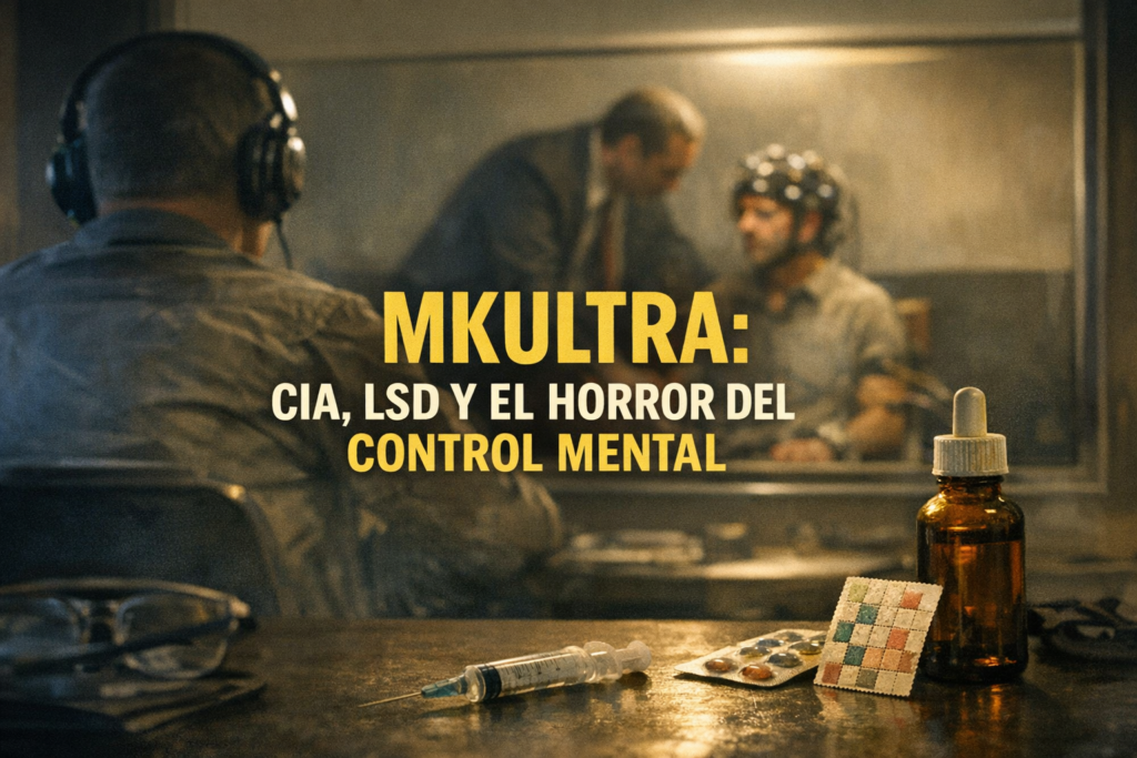 Escalofriante MKUltra: CIA, Control Mental y Experimentos LSD 1 Imagen generada con IA para el artículo Escalofriante MKUltra: CIA, Control Mental y Experimentos LSD