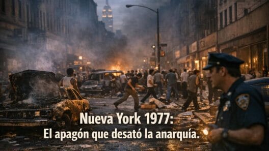 Imagen generada con IA para el artículo Nueva York 1977: El Devastador Apagón que Desató la Anarquía