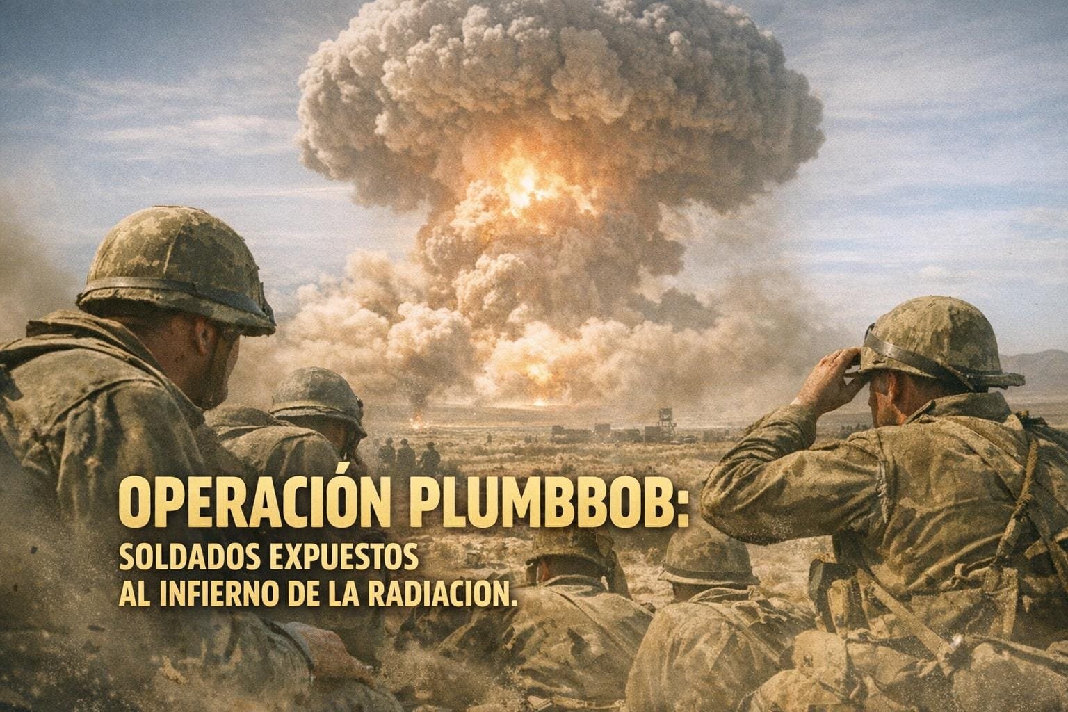 Impactante: Plumbbob, Soldados, Pruebas Nucleares y Radiación 4 Imagen generada con IA para el artículo Impactante: Plumbbob, Soldados, Pruebas Nucleares y Radiación