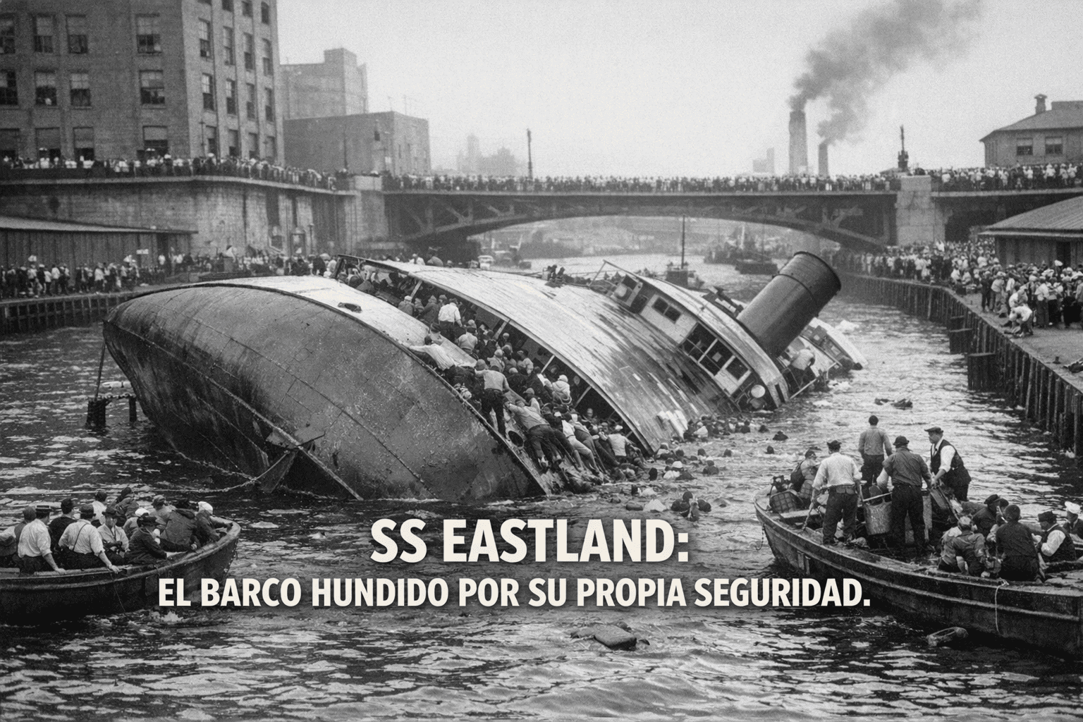 Imagen generada con IA para el artículo SS Eastland: La Absurda Tragedia de Seguridad en Chicago 1915