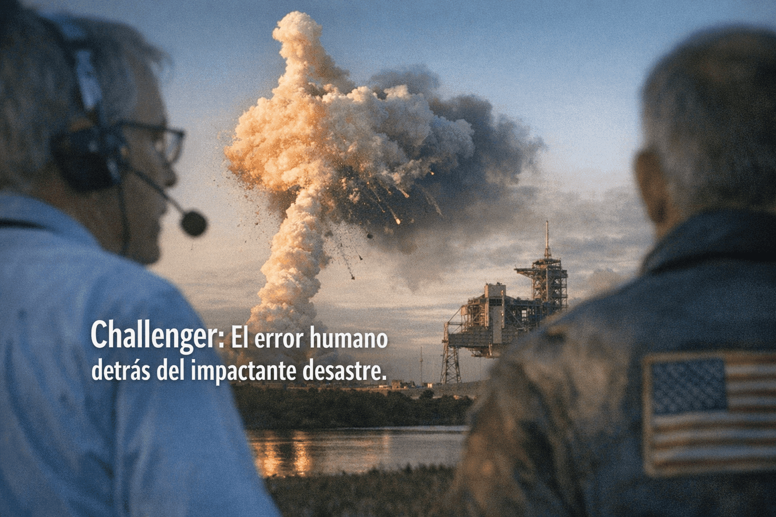 Imagen generada con IA para el artículo Challenger: El Impactante Desastre de la NASA por Error Humano