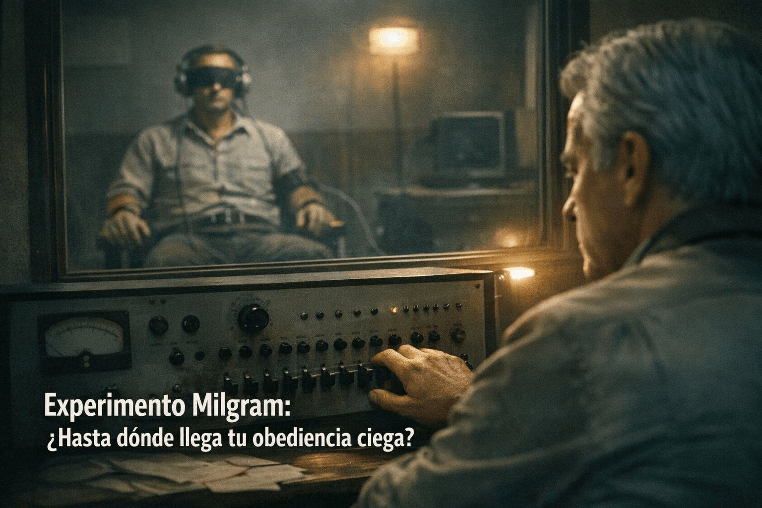 Imagen generada con IA para el artículo El Inquietante Experimento Milgram: Obediencia y Ética Hoy