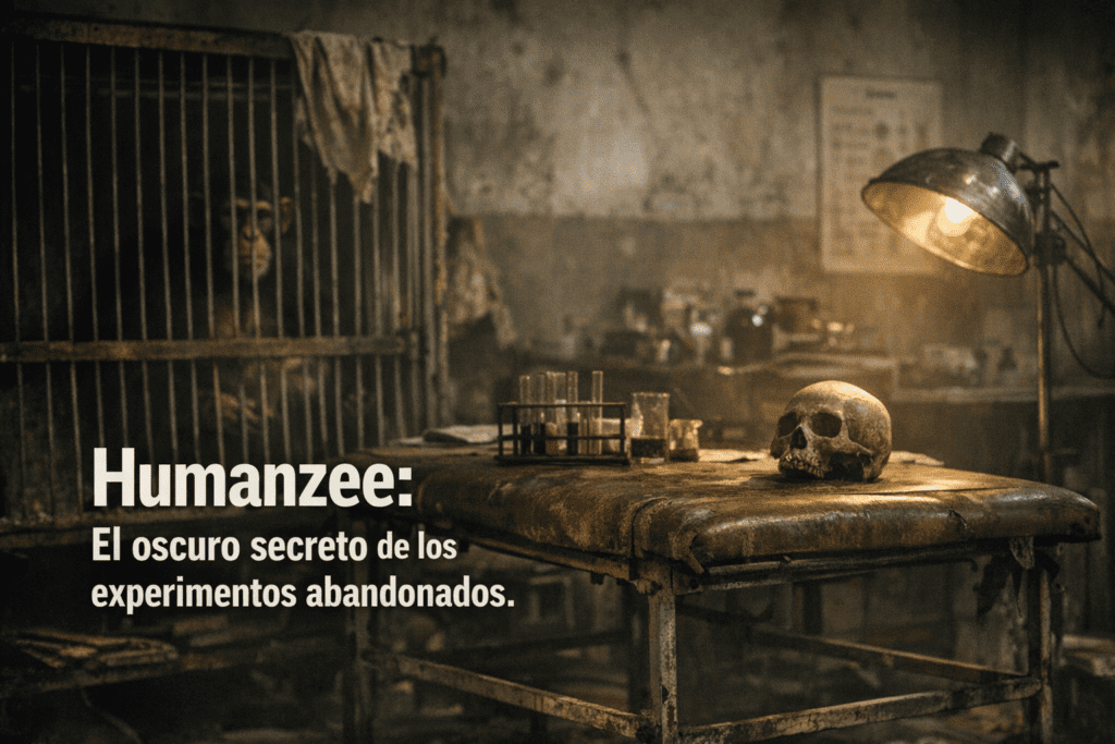 Impactante: Proyectos Animales Abandonados, Humanzee y Ética 1 Imagen generada con IA para el artículo Impactante: Proyectos Animales Abandonados, Humanzee y Ética