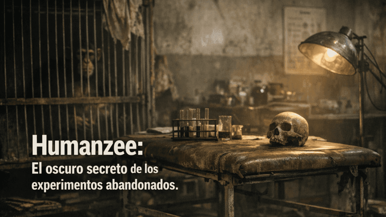 Imagen generada con IA para el artículo Impactante: Proyectos Animales Abandonados, Humanzee y Ética