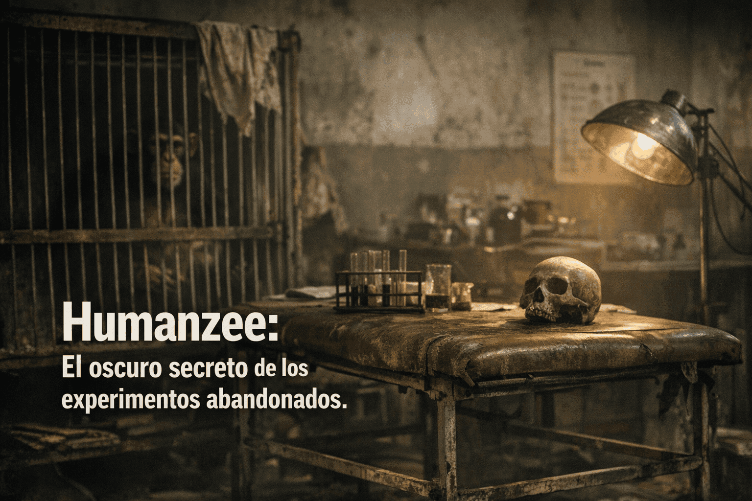 Imagen generada con IA para el artículo Impactante: Proyectos Animales Abandonados, Humanzee y Ética
