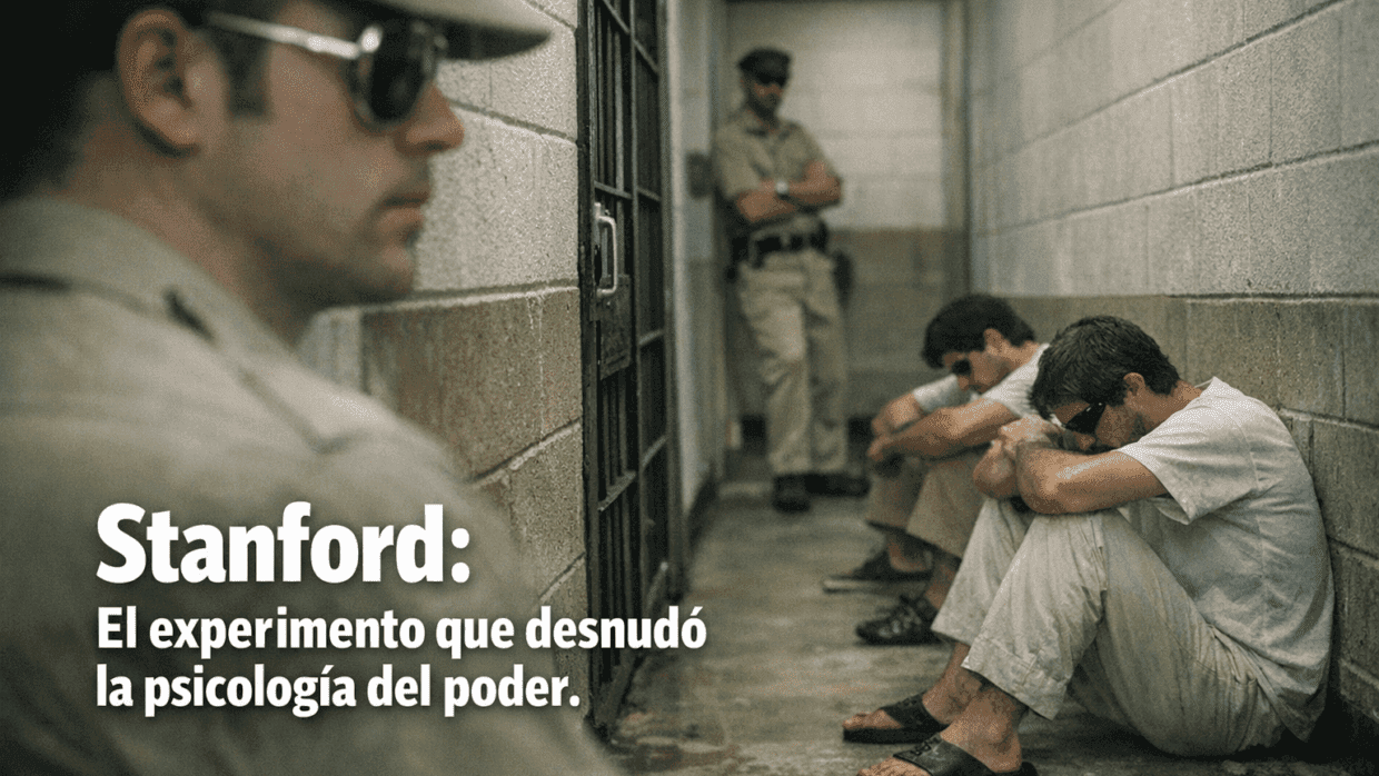 Imagen generada con IA para el artículo El Impactante Experimento de Stanford: Zimbardo y la Psicología del Poder