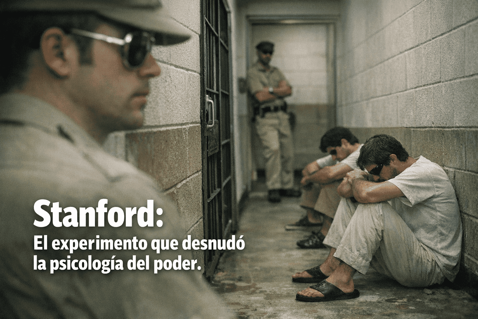 Imagen generada con IA para el artículo El Impactante Experimento de Stanford: Zimbardo y la Psicología del Poder
