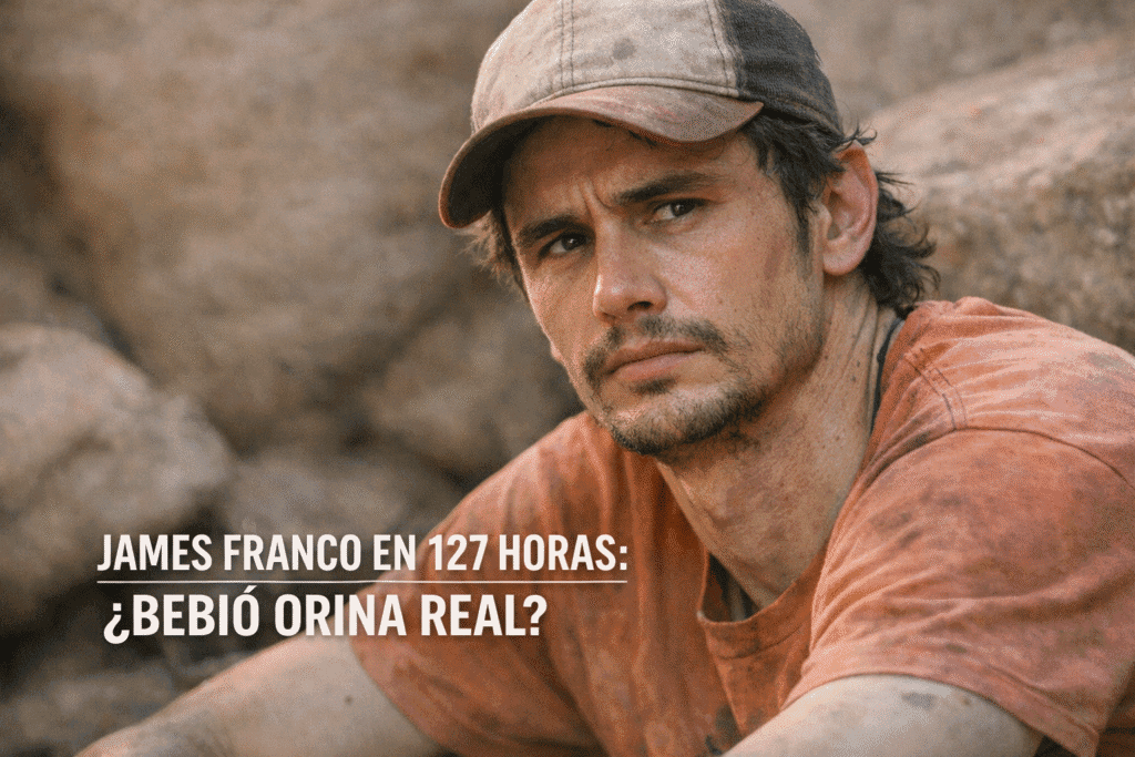 Imagen generada con IA para el artículo ¡Impactante! ¿James Franco bebió orina real en 127 Horas?