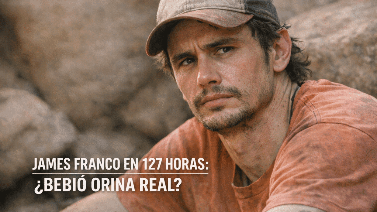 Imagen generada con IA para el artículo ¡Impactante! ¿James Franco bebió orina real en 127 Horas?