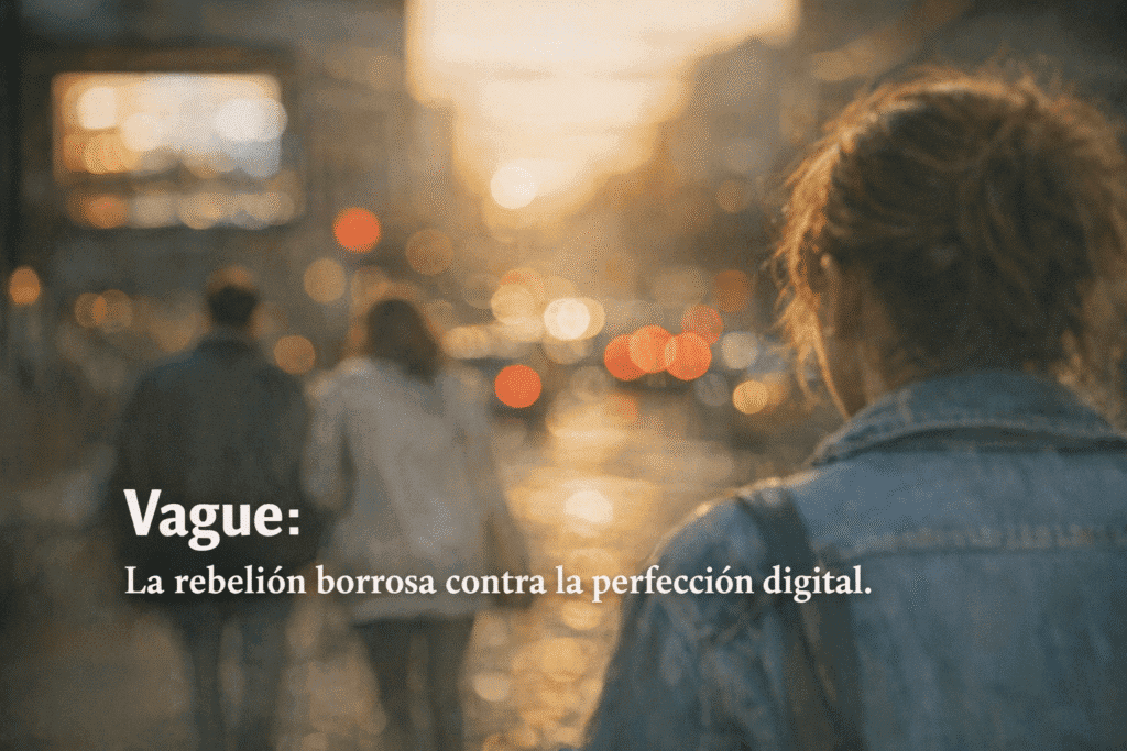 Imagen generada con IA para el artículo Vague: La Audaz Red Social Borrosa que Desafió la Perfección Digital