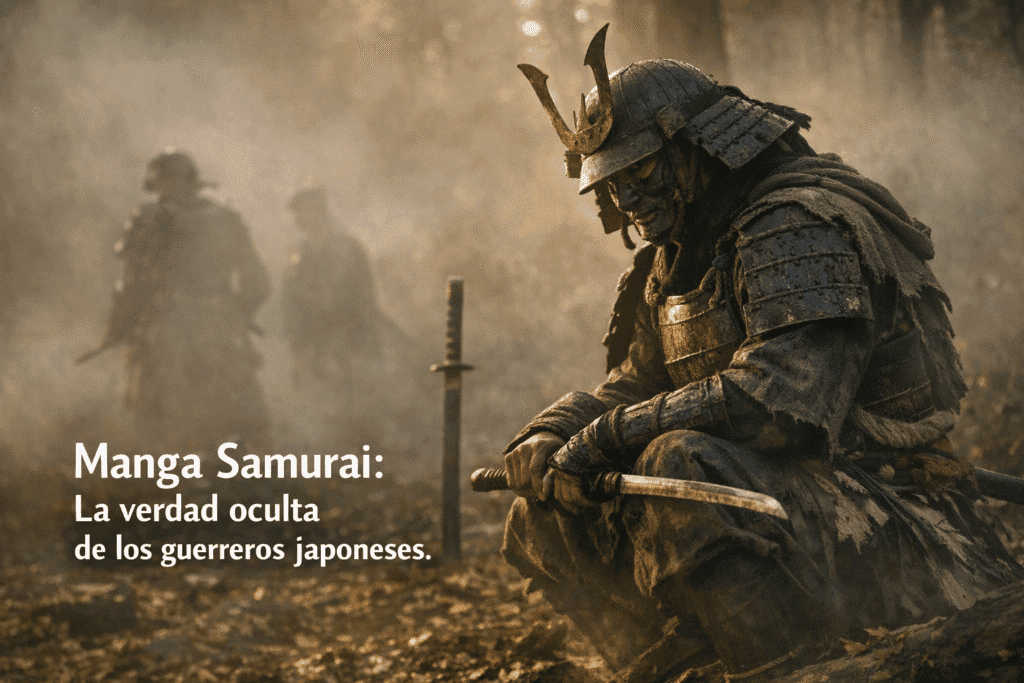 Imagen generada con IA para el artículo Sorprendente: Manga Samurai, Secretos de Guerreros de Japón