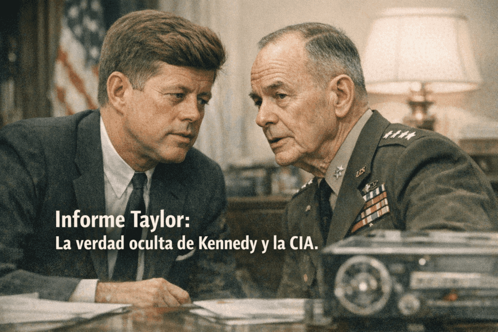Imagen generada con IA para el artículo La Verdad Oculta del Informe Taylor: Bahía de Cochinos, Kennedy y CIA