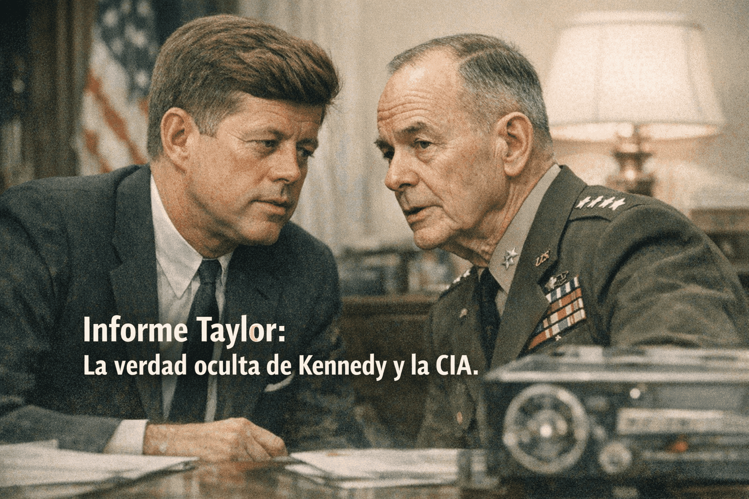 Imagen generada con IA para el artículo La Verdad Oculta del Informe Taylor: Bahía de Cochinos, Kennedy y CIA