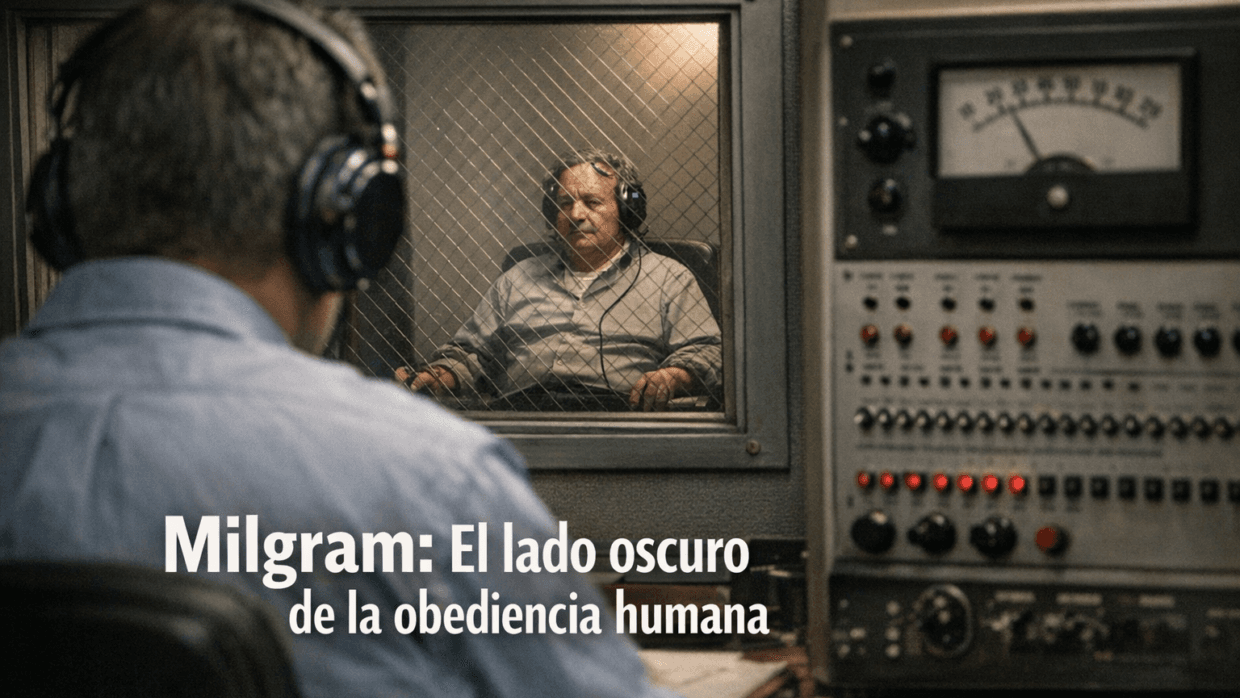 Imagen generada con IA para el artículo Milgram: La Impactante Psicología de la Obediencia