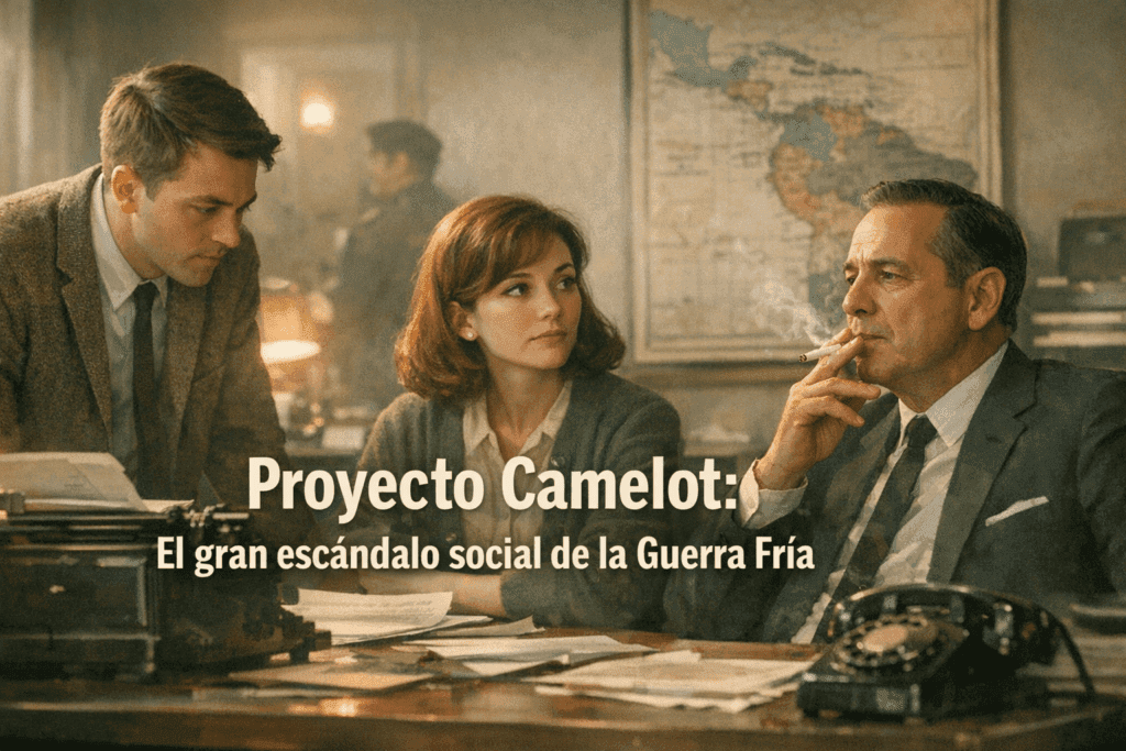Imagen generada con IA para el artículo Guerra Fría: Proyecto Camelot, el Escándalo Social de EE. UU.