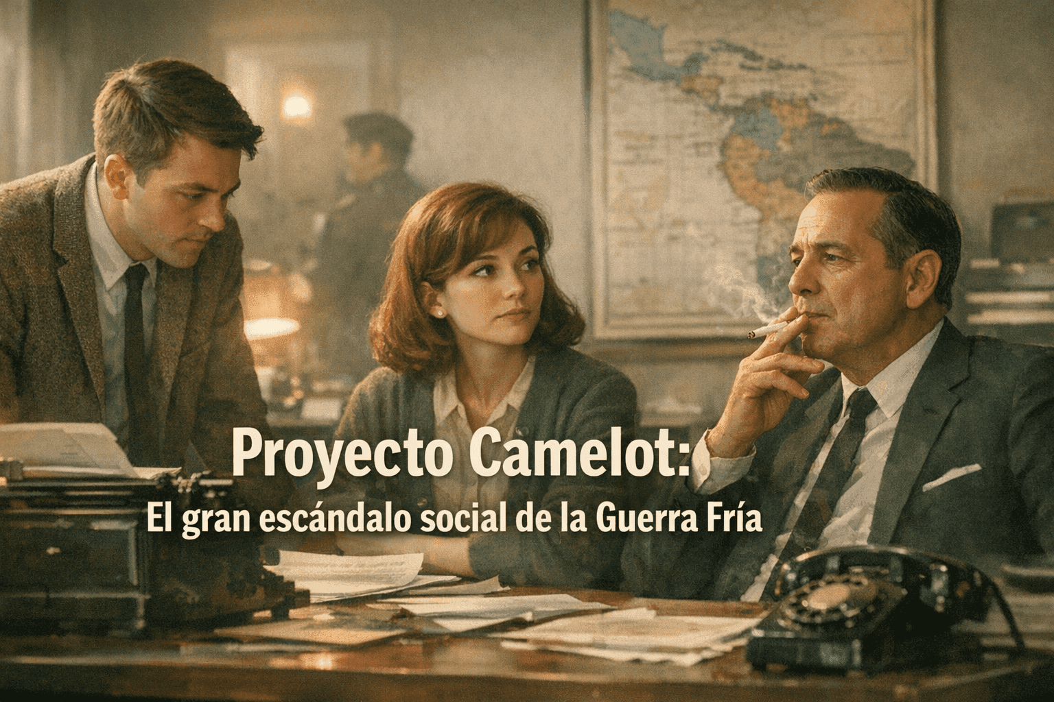 Imagen generada con IA para el artículo Guerra Fría: Proyecto Camelot, el Escándalo Social de EE. UU.