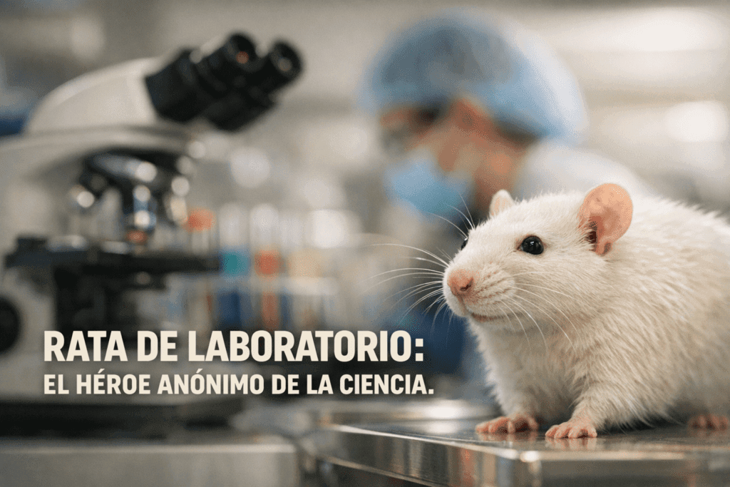 Imagen generada con IA para el artículo Rata de Laboratorio: El Héroe Anónimo de la Investigación Científica
