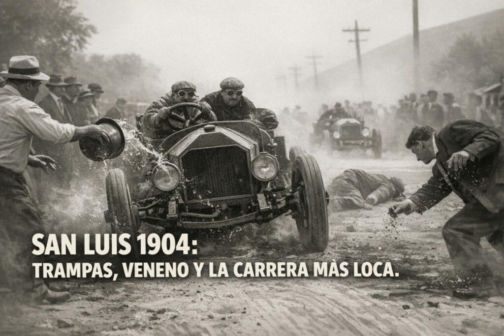 Imagen generada con IA para el artículo La increíble Maratón San Luis 1904: Trampas, Veneno y Locura