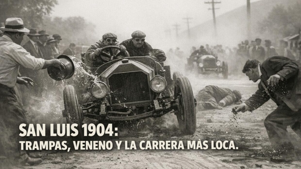 La increíble Maratón San Luis 1904: Trampas, Veneno y Locura 6 Imagen generada con IA para el artículo La increíble Maratón San Luis 1904: Trampas, Veneno y Locura