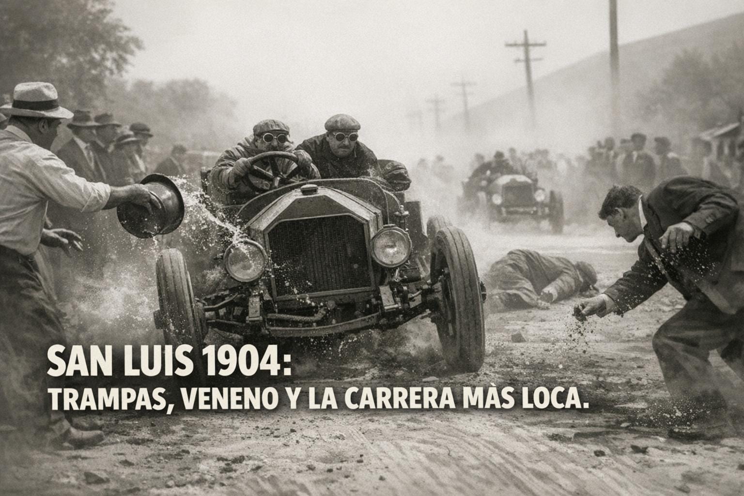 Imagen generada con IA para el artículo La increíble Maratón San Luis 1904: Trampas, Veneno y Locura