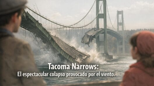 El Espectacular Colapso del Puente Tacoma Narrows: Lecciones de Viento 3 Imagen generada con IA para el artículo El Espectacular Colapso del Puente Tacoma Narrows: Lecciones de Viento