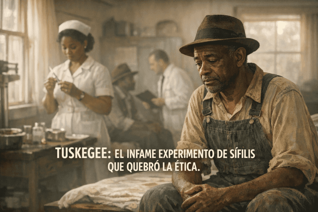 Imagen generada con IA para el artículo Tuskegee: El Impactante Experimento de Sífilis y la Ética