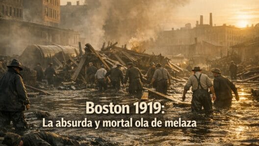 Boston 1919: La Mortal Inundación de Melaza Más Absurda 3 Imagen generada con IA para el artículo Boston 1919: La Mortal Inundación de Melaza Más Absurda