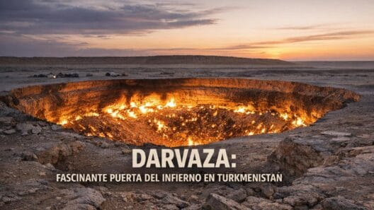 Pozo de Darvaza: La Fascinante Puerta del Infierno en Turkmenistán 3 Imagen generada con IA para el artículo Pozo de Darvaza: La Fascinante Puerta del Infierno en Turkmenistán