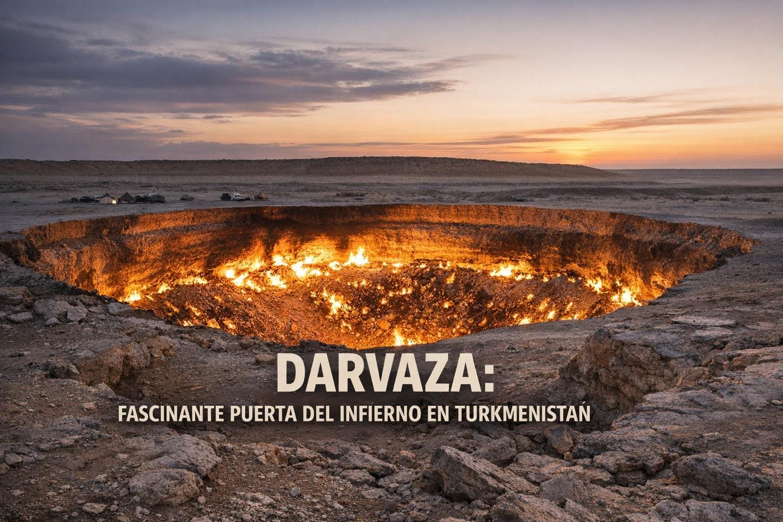 Imagen generada con IA para el artículo Pozo de Darvaza: La Fascinante Puerta del Infierno en Turkmenistán