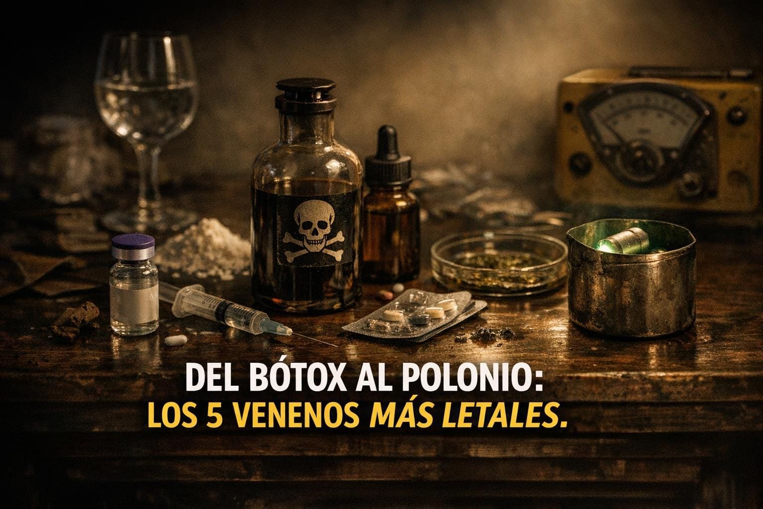 Imagen generada con IA para el artículo 5 Venenos Más Letales: De Botox a Polonio-210, Un Mundo Mortal
