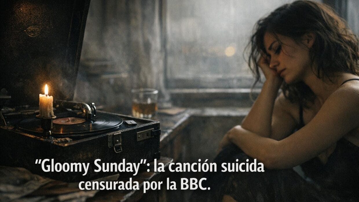 Imagen generada con IA para el artículo "Gloomy Sunday": La Fascinante Canción Suicida Prohibida por la BBC