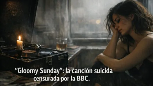 Imagen generada con IA para el artículo "Gloomy Sunday": La Fascinante Canción Suicida Prohibida por la BBC