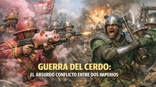 Imagen generada con IA para el artículo Guerra del Cerdo: La Absurda Disputa entre EE. UU. y el Imperio Británico