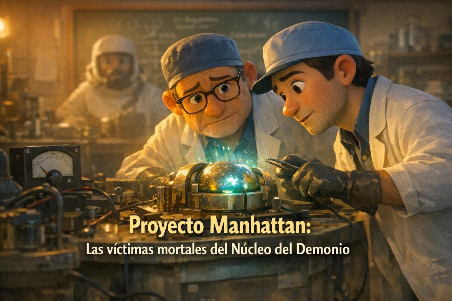 Imagen generada con IA para el artículo Proyecto Manhattan: El Núcleo del Demonio y la trágica muerte de científicos