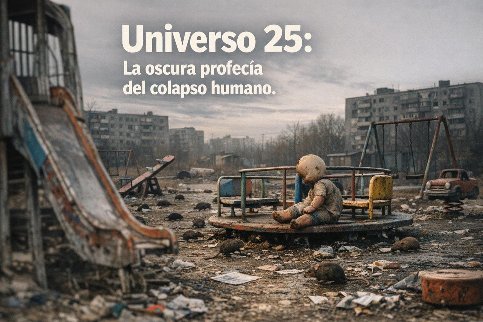 Imagen generada con IA para el artículo El Experimento Universo 25: Inquietante Profecía para la Humanidad