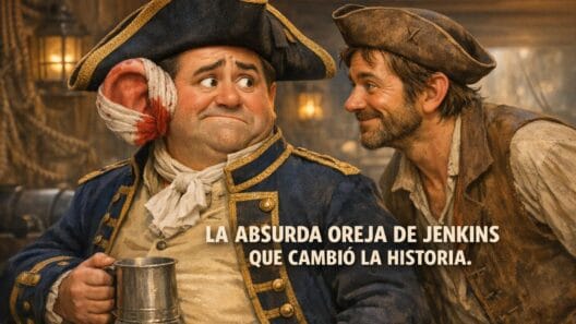 Imagen generada con IA para el artículo Guerra de la Oreja de Jenkins: El Incidente Absurdo que Cambió la Historia