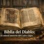 Imagen generada con IA para el artículo Codex Gigas: La Biblia del Diablo, el Colosal Libro de Misterios