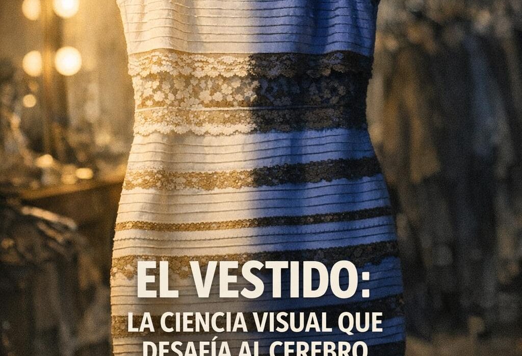 Vestido: Colores, Cerebro y la Fascinante Ciencia Visual 7 Imagen generada con IA para el artículo Vestido: Colores, Cerebro y la Fascinante Ciencia Visual