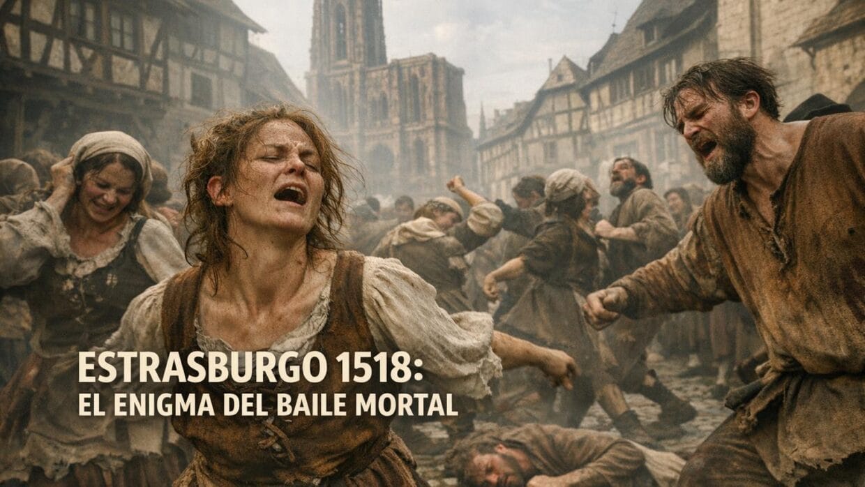 Imagen generada con IA para el artículo La Plaga del Baile de Estrasburgo 1518: Un Misterio Mortal