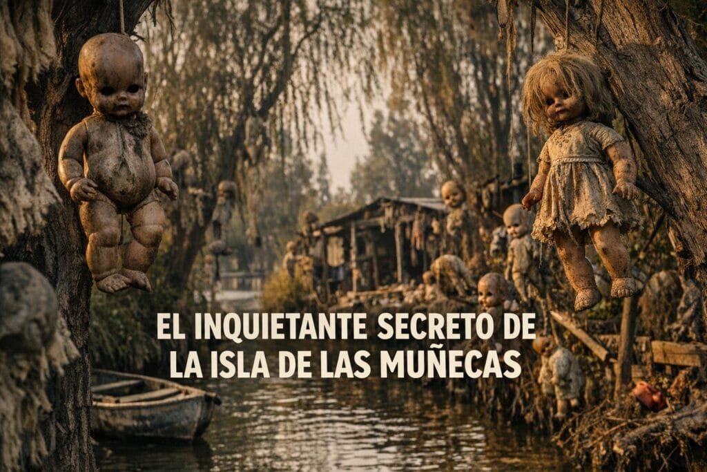 Imagen generada con IA para el artículo Isla de las Muñecas Xochimilco: El Inquietante Secreto de Don Julián