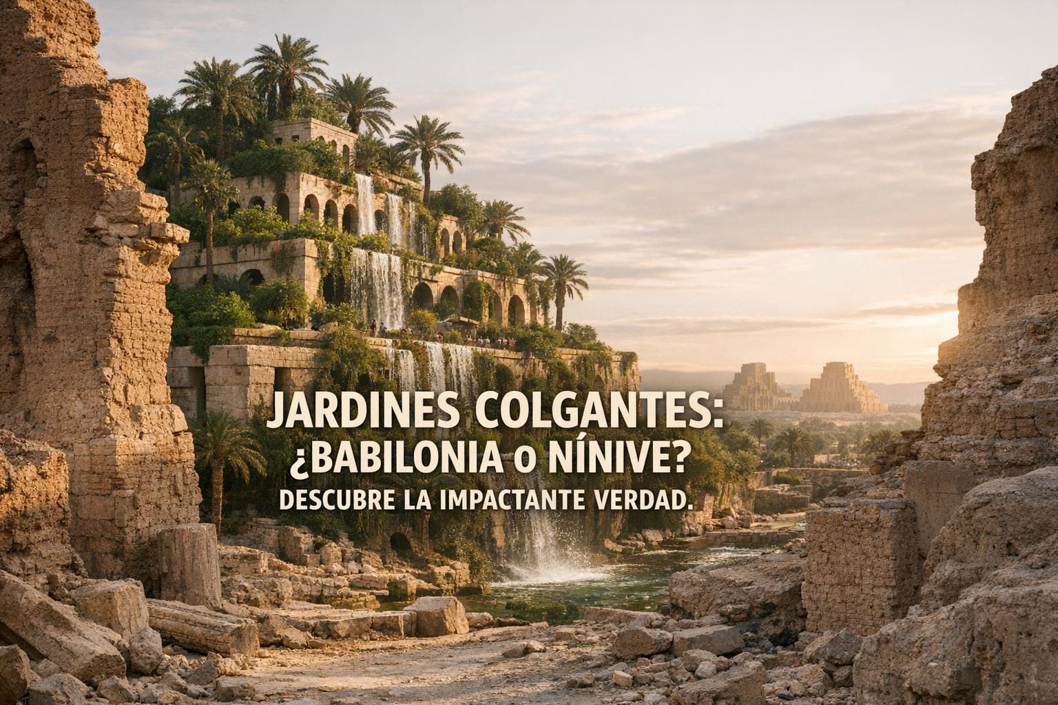 Imagen generada con IA para el artículo Jardines Colgantes: ¿Babilonia o Nínive? ¡La Impactante Verdad!