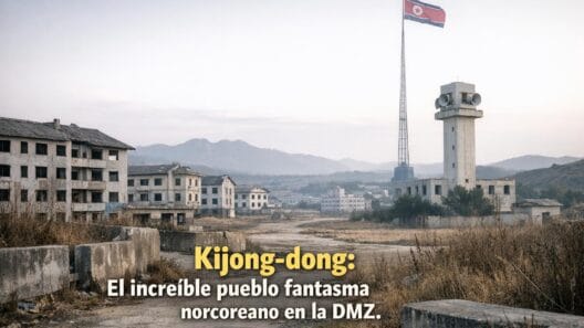 Imagen generada con IA para el artículo Kijong-dong: El increíble pueblo fantasma de Corea del Norte en la DMZ