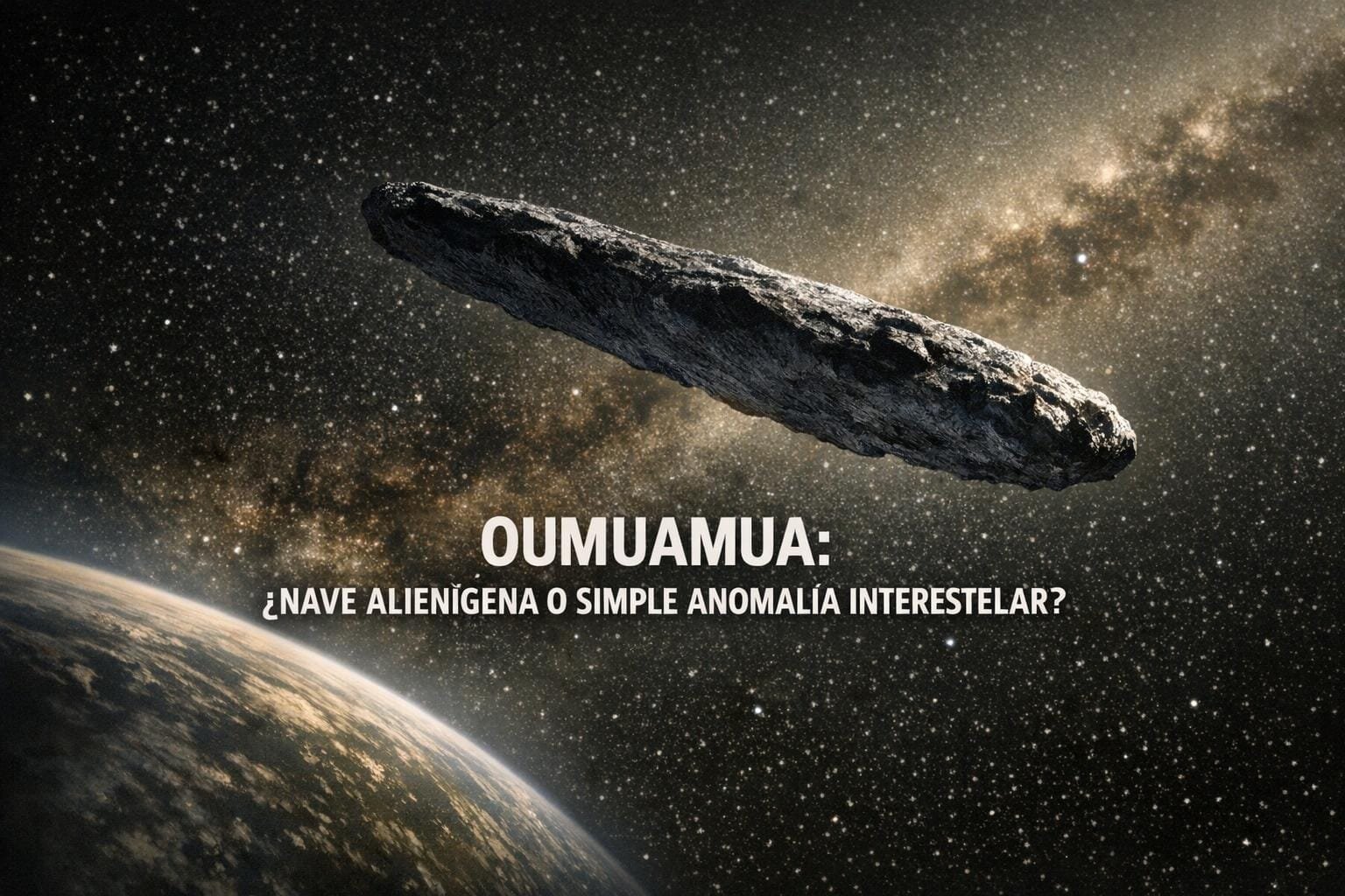 Imagen generada con IA para el artículo Oumuamua: ¿Nave alienígena o misterioso objeto interestelar?