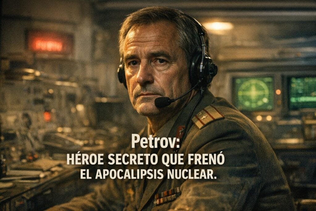 Stanislav Petrov: Héroe Secreto que Evitó la Guerra Nuclear en la Guerra Fría 1 Imagen generada con IA para el artículo Stanislav Petrov: Héroe Secreto que Evitó la Guerra Nuclear en la Guerra Fría