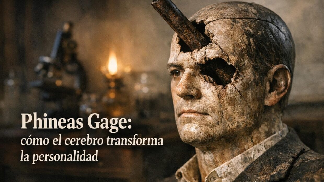Imagen generada con IA para el artículo Fascinante Phineas Gage: Lóbulo Frontal, Cerebro y Personalidad