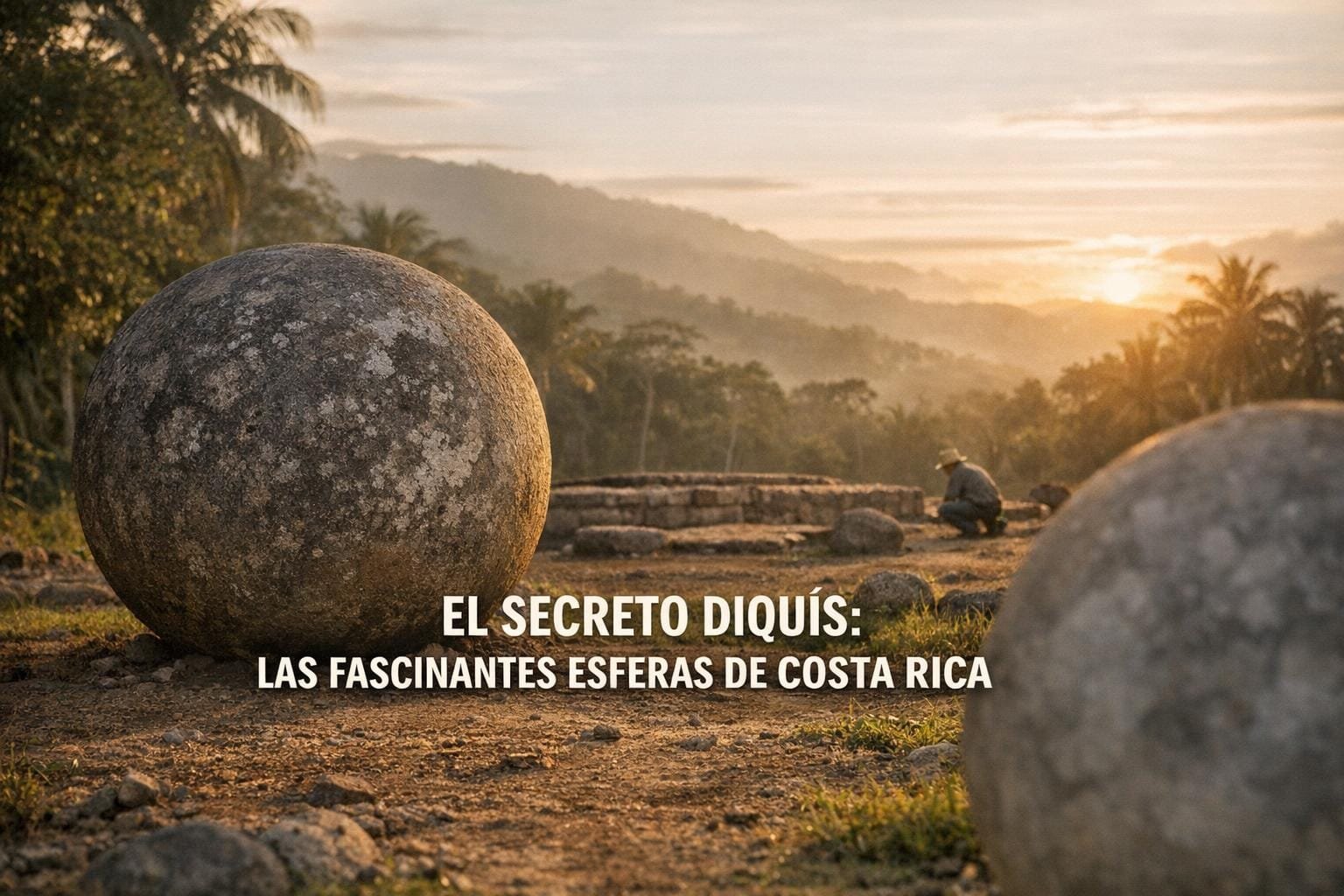 Imagen generada con IA para el artículo Fascinantes Esferas de Piedra de Costa Rica: El Secreto Diquís